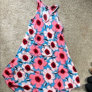 Red and Pink Halter Sundress for Casual Occasions